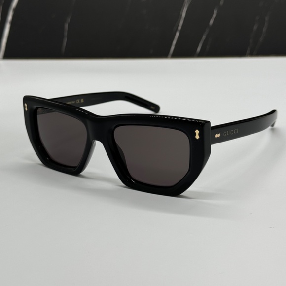 NEW GG1520S 001 GUCCI BLACK GREY GEOMETRIC WOMEN GUCCI SUNGLASSES - Picture 4 of 13